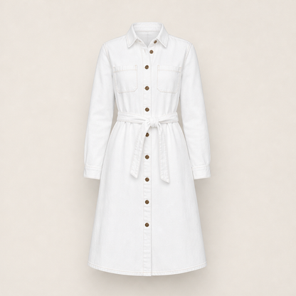 Camberlin – Abito Chemisier in Denim con Cintura White
