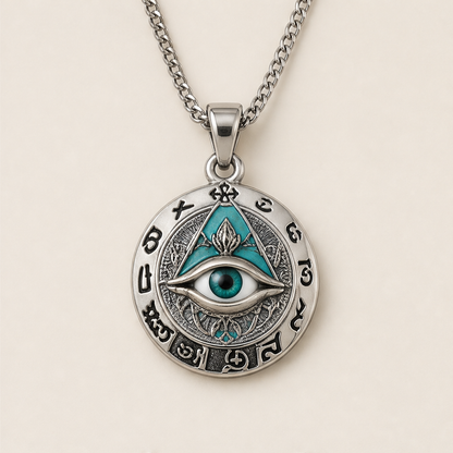 Velmyra – Collana Ciondolo Occhio Onniveggente Vintage Silver