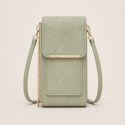 Velmora – Mini Borsa a Tracolla Porta Cellulare RFID Sage