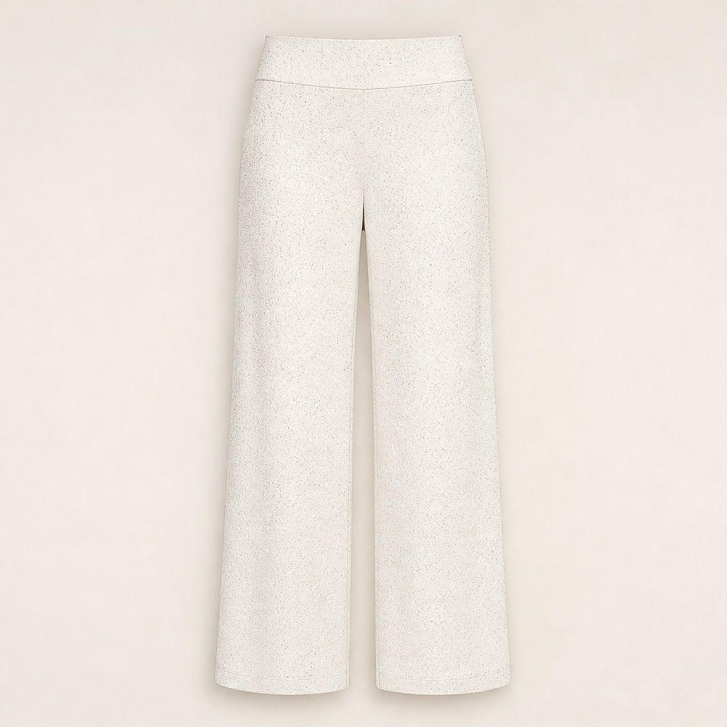 Lucenta – Pantaloni a Gamba Dritta Glitterati Vita Alta Nude