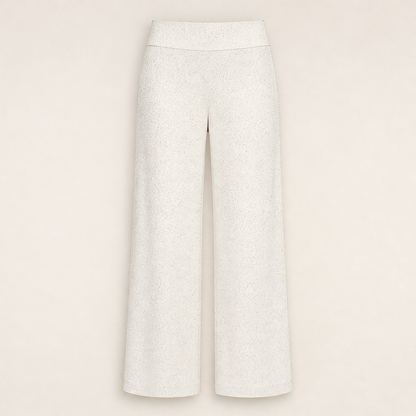 Lucenta – Pantaloni a Gamba Dritta Glitterati Vita Alta Nude