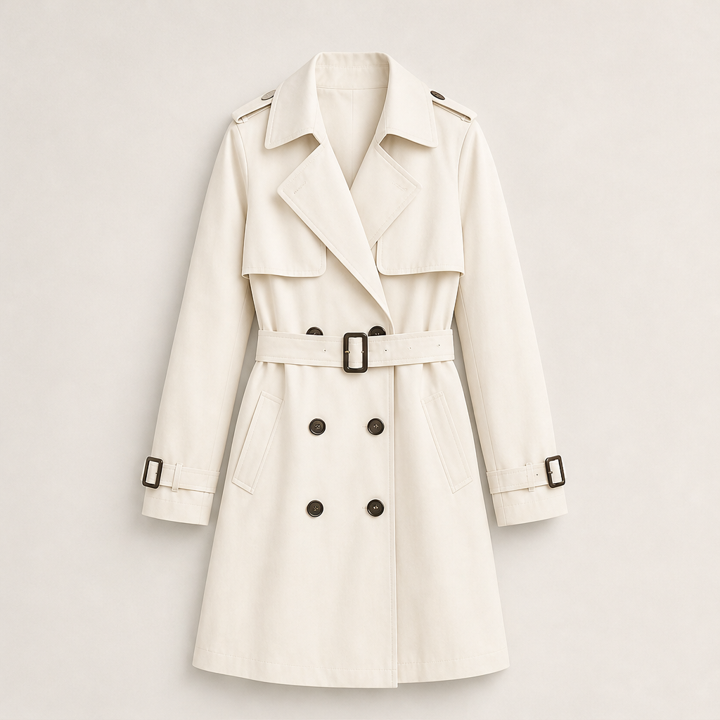 Velvano – Trench Coat Doppiopetto Classico Cream