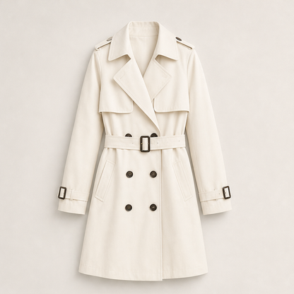 Velvano – Trench Coat Doppiopetto Classico Cream