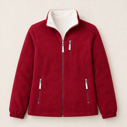 Calorina – Giacca Foderata in Pile con Cappuccio Red