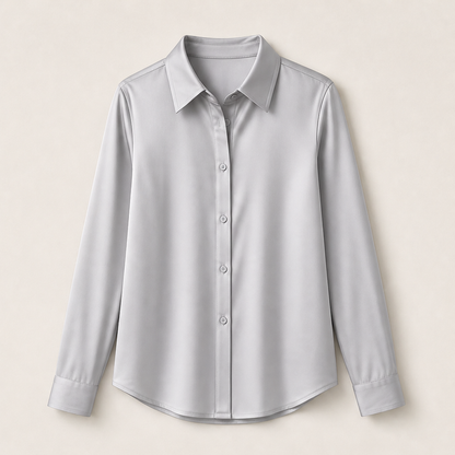 Serelia – Camicia in Raso con Bottoni Grey