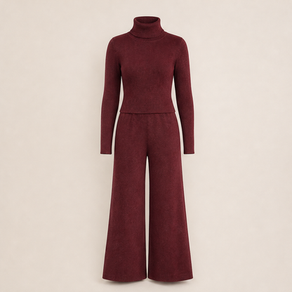 Varnesca – Completo Dolcevita e Pantaloni Larghi Burgundy