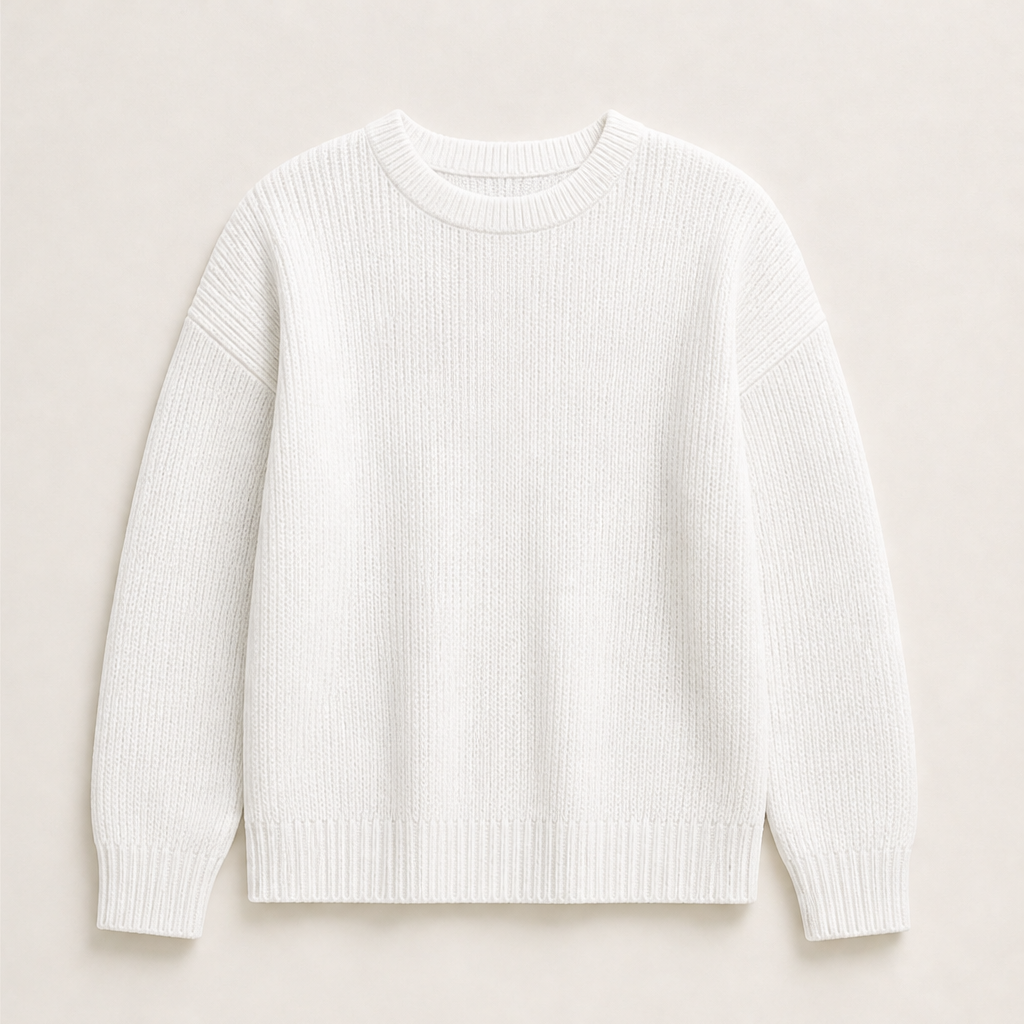Maglera – Pullover Girocollo a Costine White