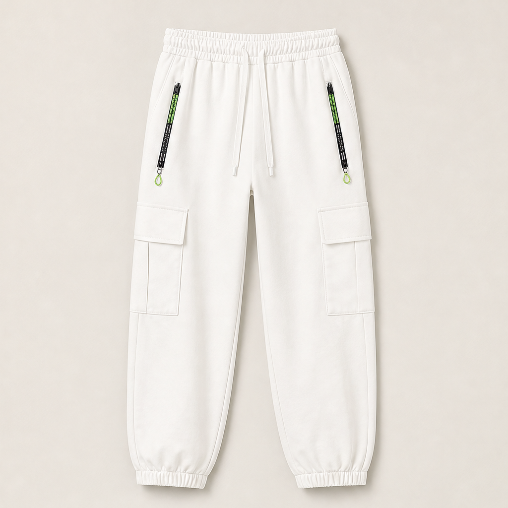 Varonne – Pantaloni Cargo Vintage Elasticizzati White