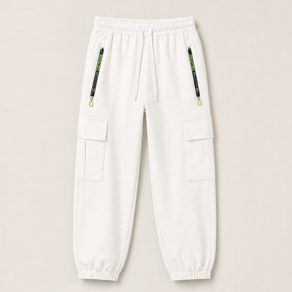 Varonne – Pantaloni Cargo Vintage Elasticizzati White