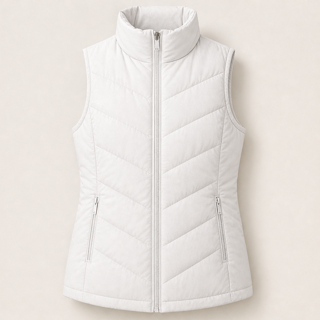 Novarina – Gilet Trapuntato Collo Alto White