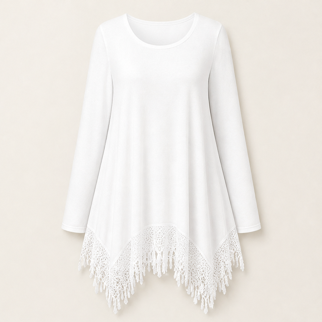 Velouna – Tunica Bohémien con Pizzo e Frange White
