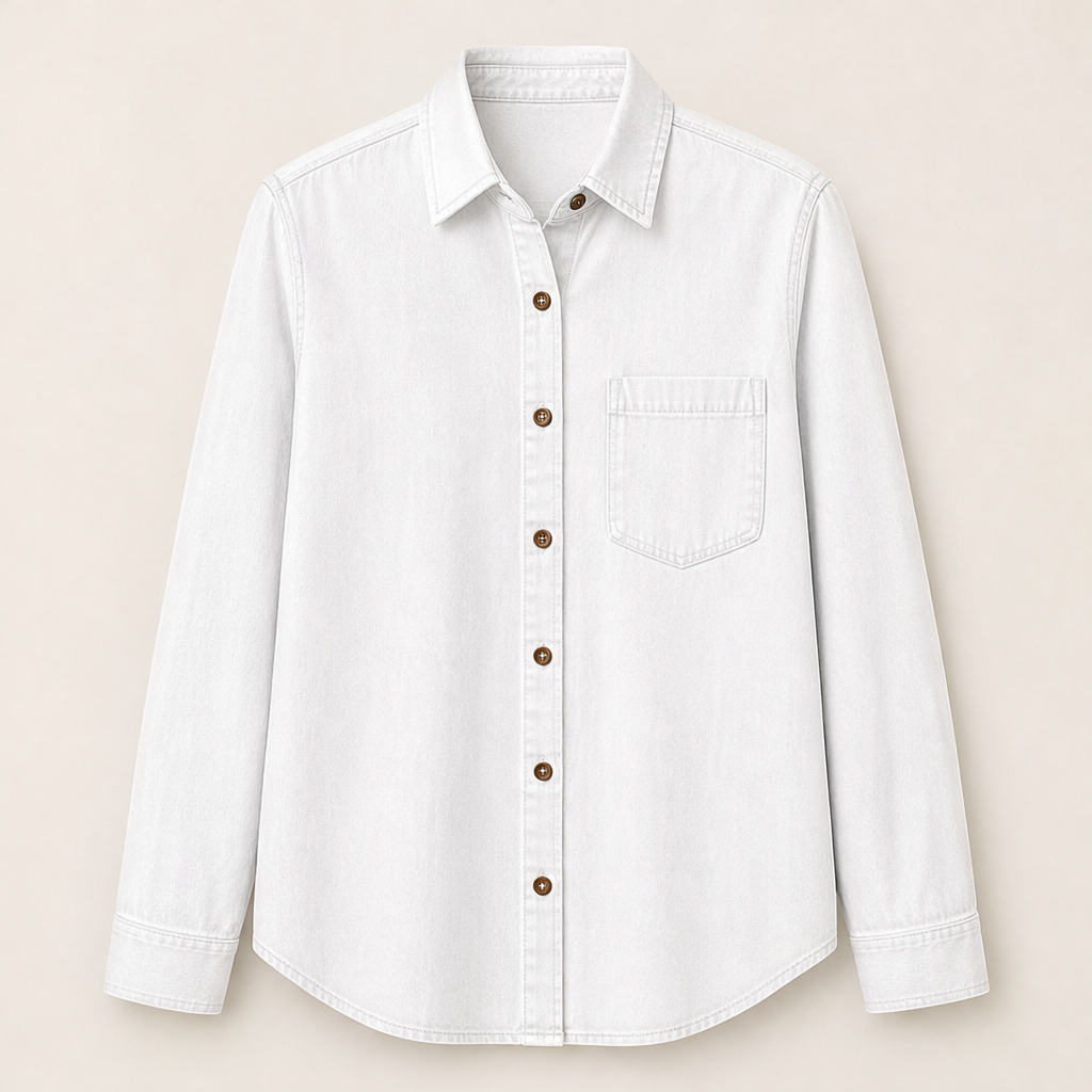 Denara – Camicia in Denim Leggero White