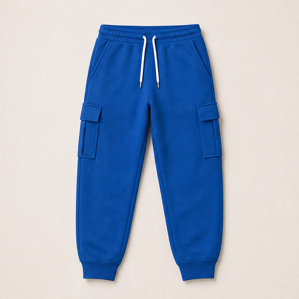 Varelio – Jogger Cargo Comodi con Coulisse Blue