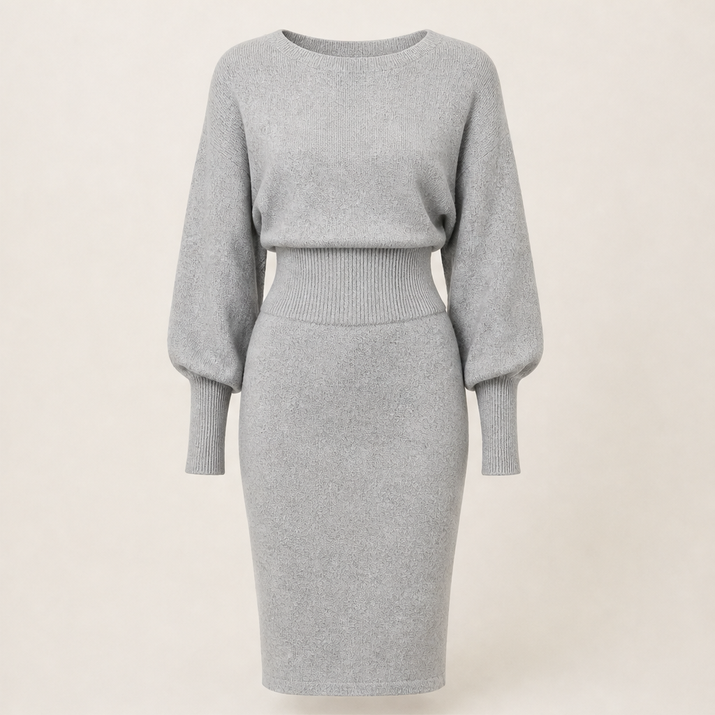 Ovalisa – Abito a Portafoglio in Maglia Due Pezzi Grey