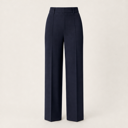 Velmira – Pantalone Relaxed in Crêpe Navy