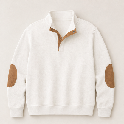 Kashyap – Felpa Collo Alto con Toppe ai Gomiti Beige