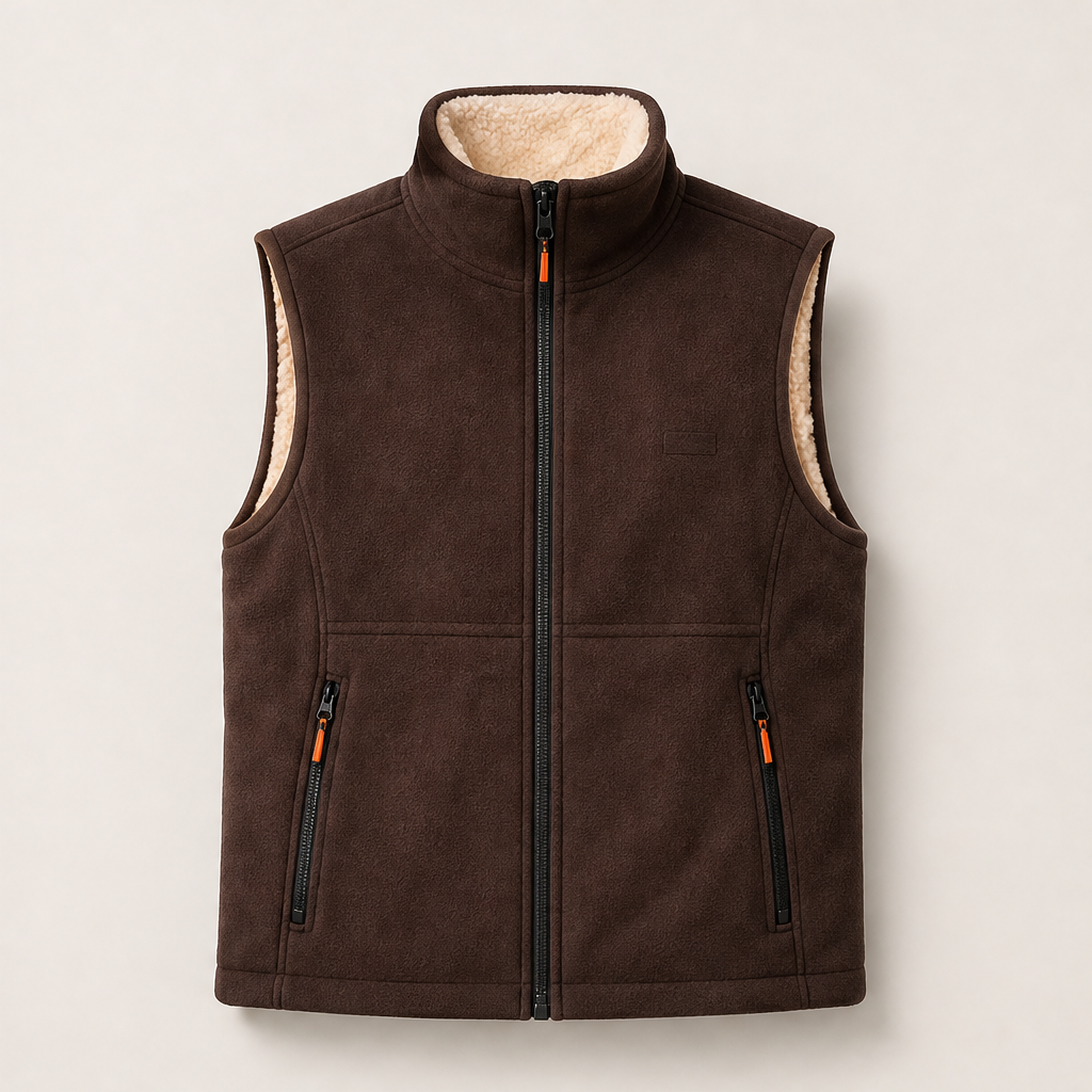 Vortano – Gilet Invernale Imbottito in Pile Brown