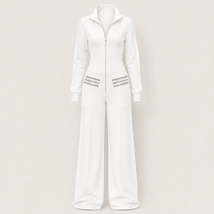 Voltera – Tuta Jumpsuit Militare in Felpa White