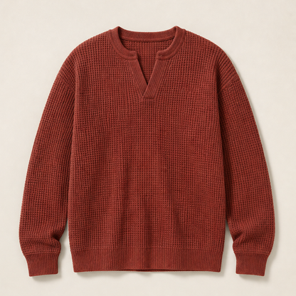Vaffelo – Maglia a Maniche Lunghe Effetto Waffle Red