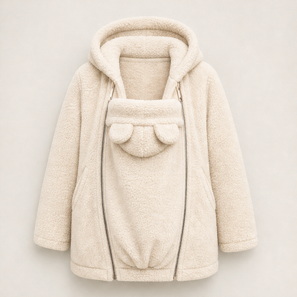 Marsupino – Giacca in Pile Porta Bebè Canguro Beige