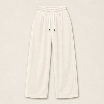 Corelio – Pantaloni Dritti in Velluto a Coste Beige