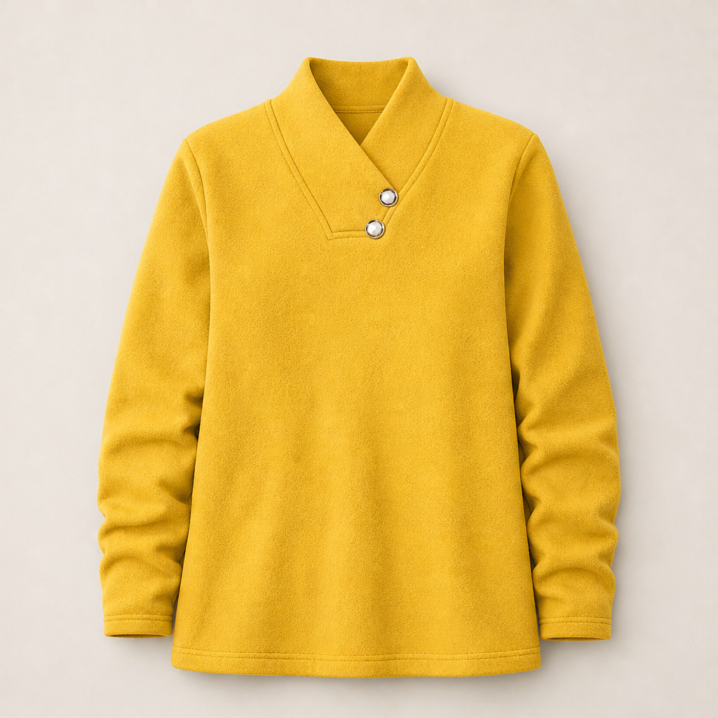 Bonya – Maglia Scollo a V con Bottoni Yellow
