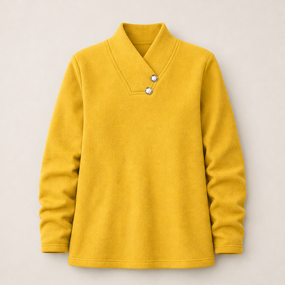 Bonya – Maglia Scollo a V con Bottoni Yellow