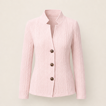 Varinoa – Blazer Testurizzato con Colletto Coreano Pink