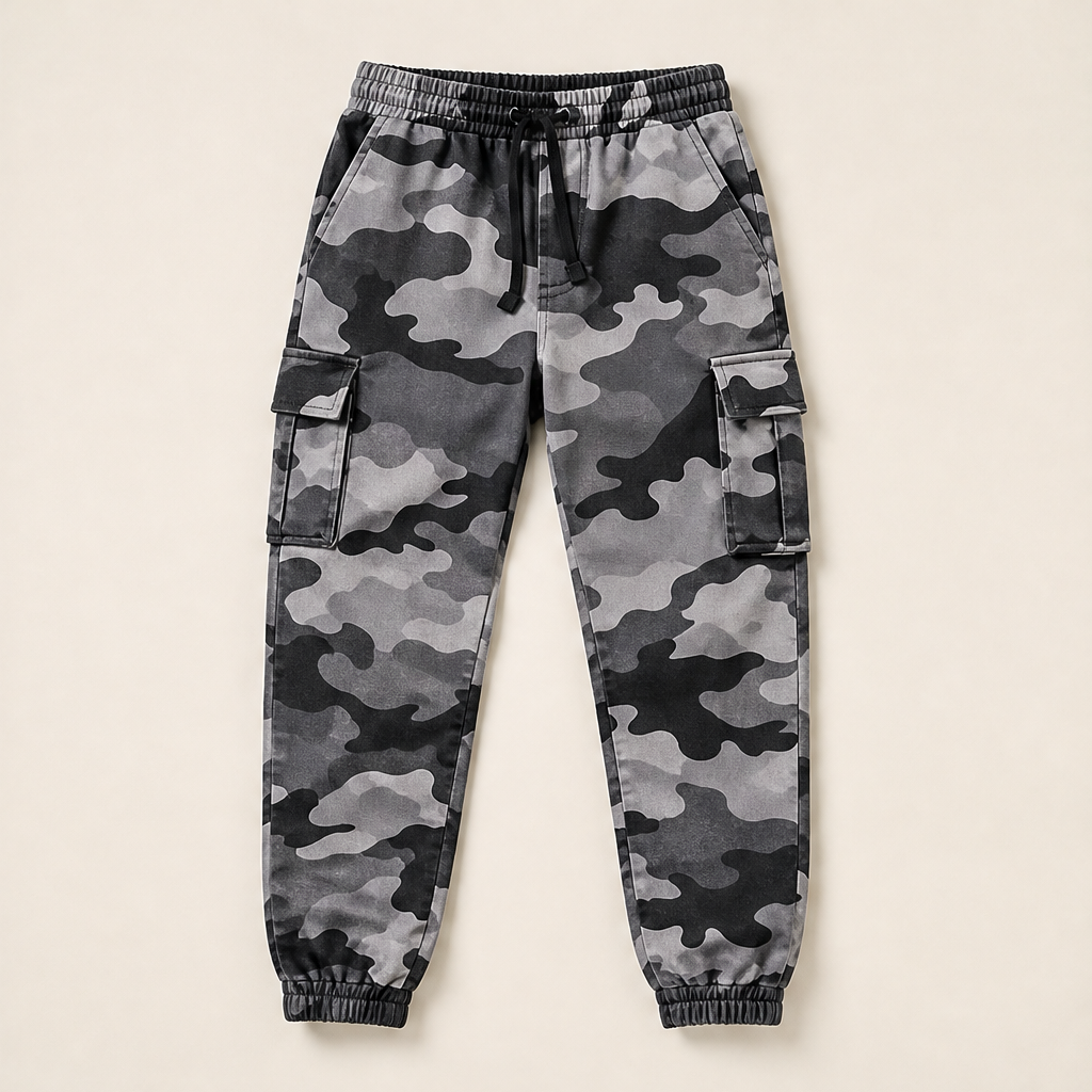 Varenta – Pantaloni Cargo Camouflage con Coulisse Grey Camo