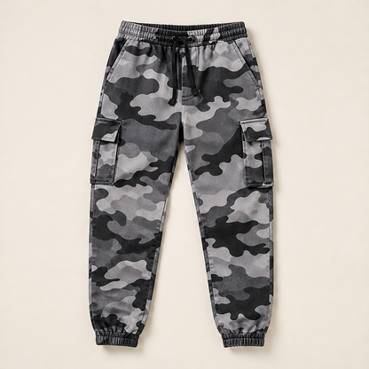 Varenta – Pantaloni Cargo Camouflage con Coulisse Grey Camo