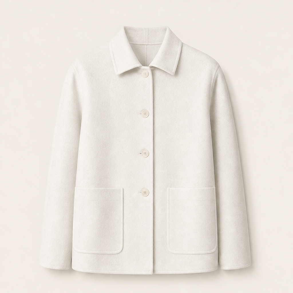 Lanovera – Overshirt in Lana a Strato Singolo White