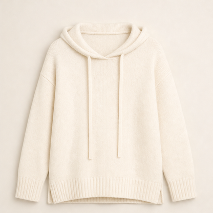 Novarine – Maglione Girocollo con Cappuccio in Maglia Cream