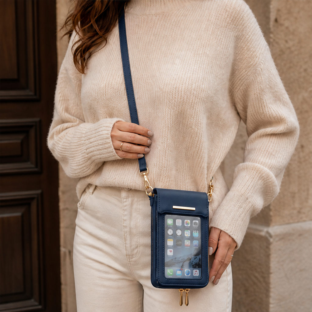Velmora – Borsa Crossbody Touchscreen Porta Cellulare Navy