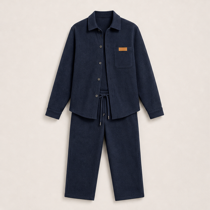 Velluna – Completo Due Pezzi in Tessuto Waffle Navy