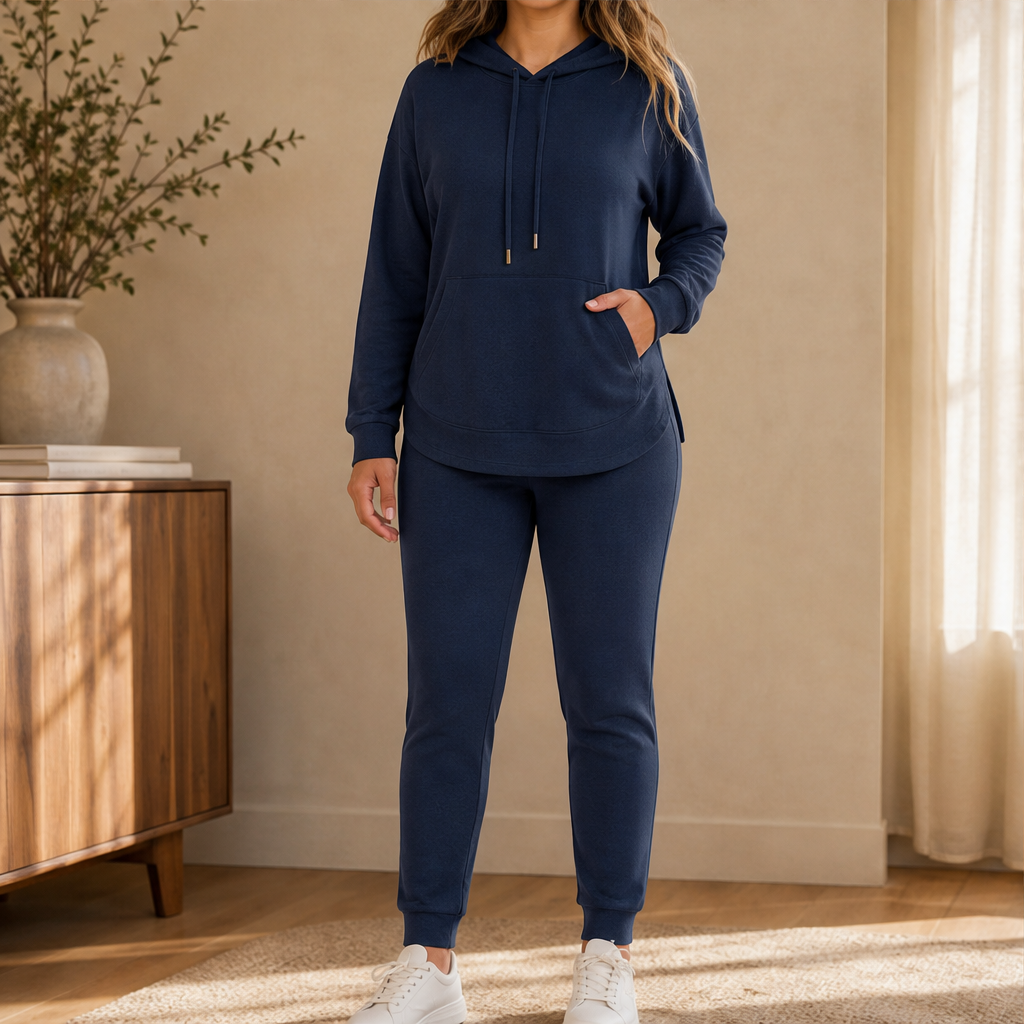 Morvetta – Tuta Comoda in Due Pezzi con Cappuccio Navy