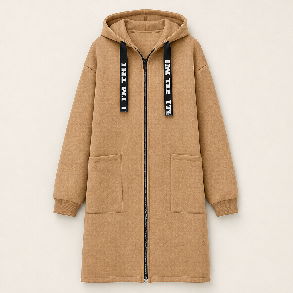 Novaris – Felpa Lunga con Cappuccio Oversize Camel
