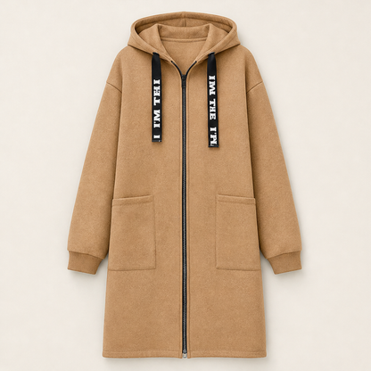 Novaris – Felpa Lunga con Cappuccio Oversize Camel
