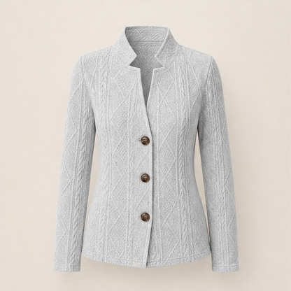 Varinoa – Blazer Testurizzato con Colletto Coreano Grey