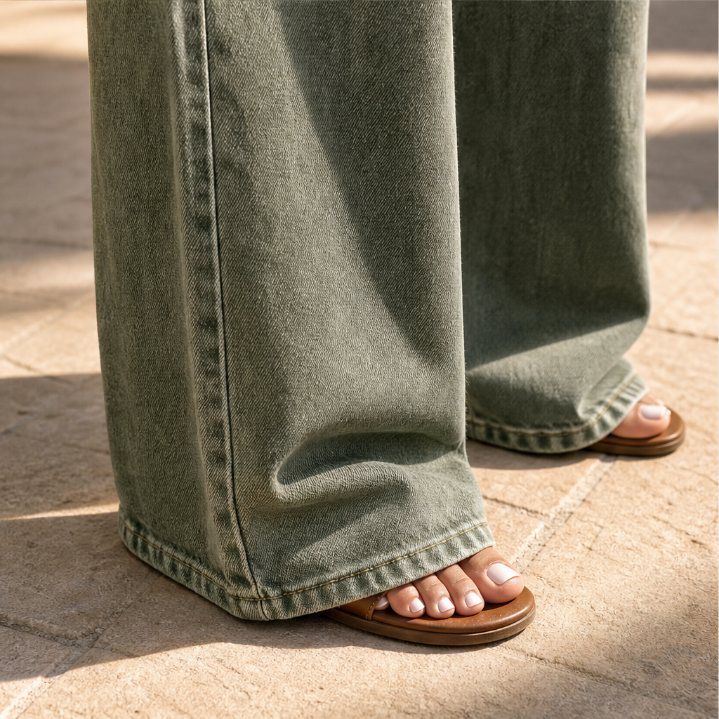 Vialonga – Jeans a Vita Alta Gamba Larga detail