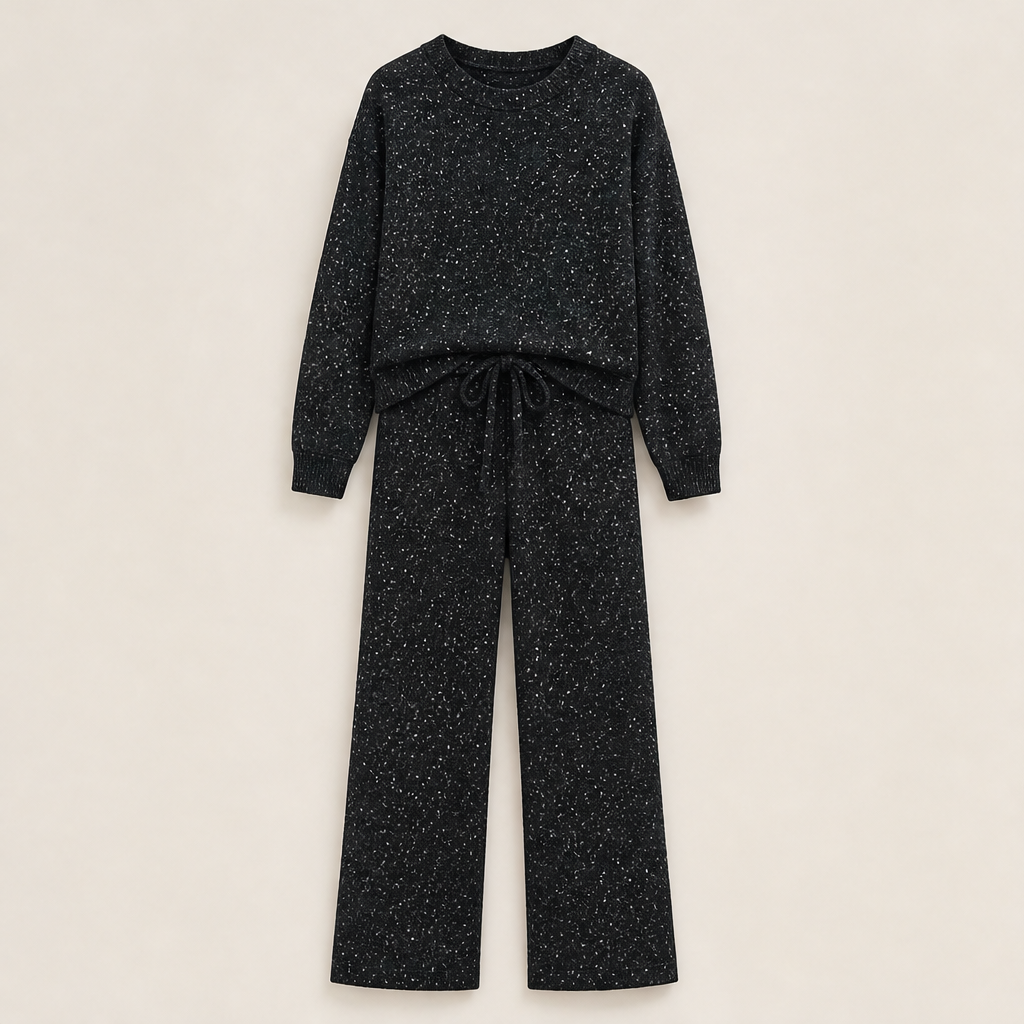 Luminetta – Completo Pullover e Pantaloni Glitterati Black