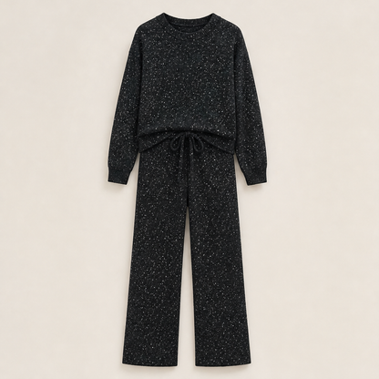 Luminetta – Completo Pullover e Pantaloni Glitterati Black