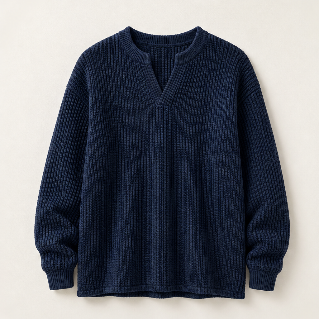Velmara – Maglia a Vento Effetto Waffle Sovrapposto Navy