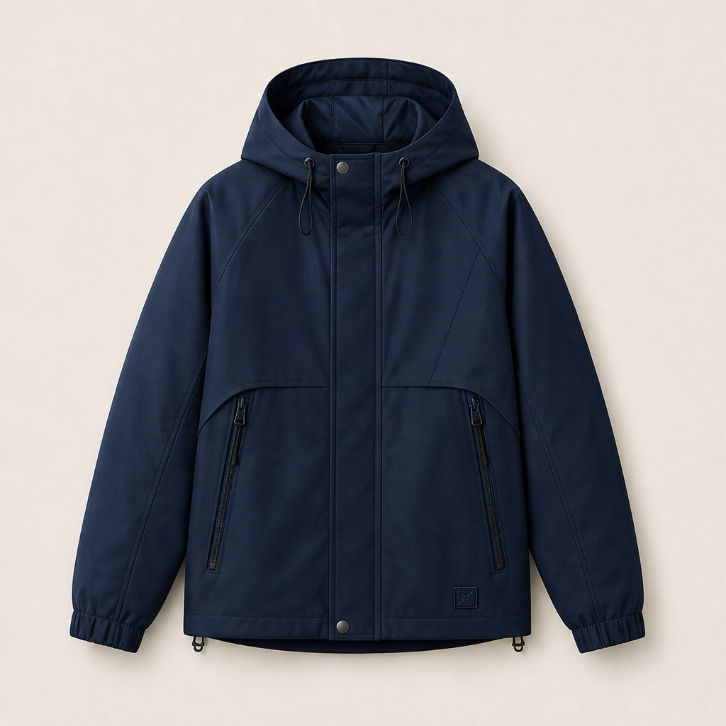Brekkano – Giacca a Vento Mimetica con Cappuccio Navy