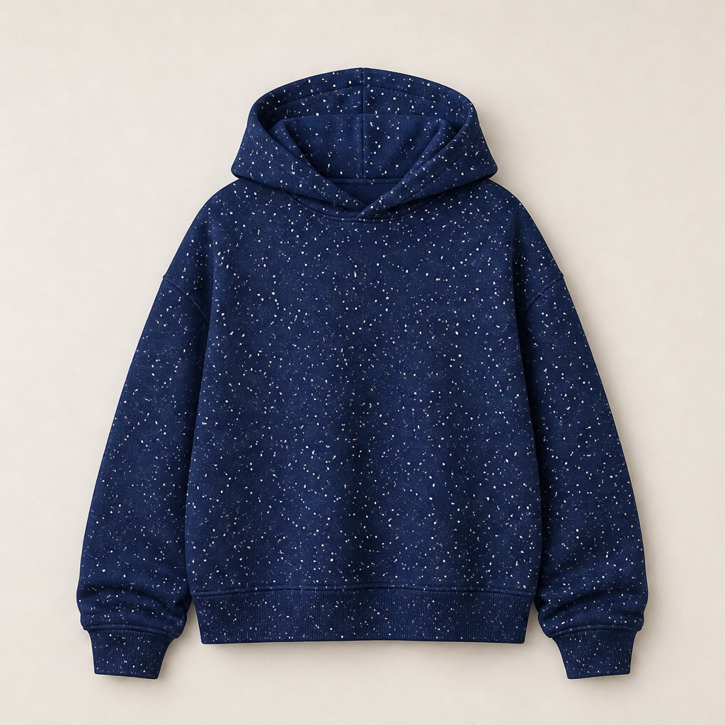 Luccosa – Felpa con Glitter e Cappuccio Navy