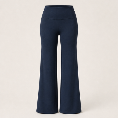 Velmora – Pantaloni a Gamba Larga Vita Alta Navy