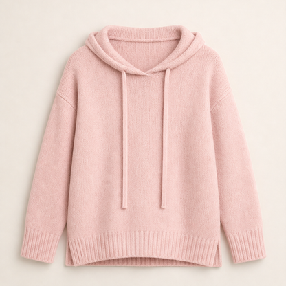 Novarine – Maglione Girocollo con Cappuccio in Maglia Pink