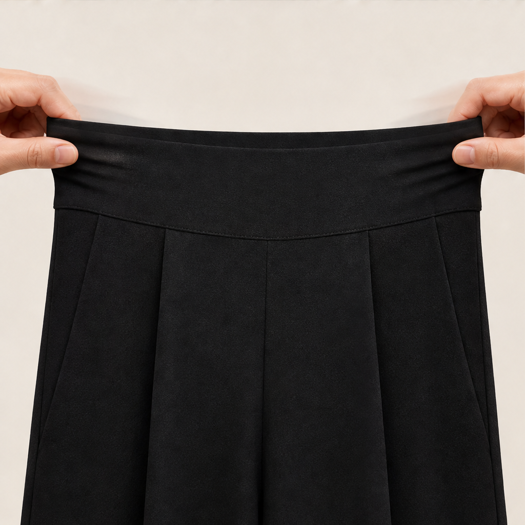 Kuquo – Pantaloni Plissettati a Vita Alta Palazzo detail