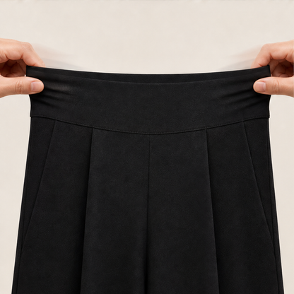 Kuquo – Pantaloni Plissettati a Vita Alta Palazzo detail