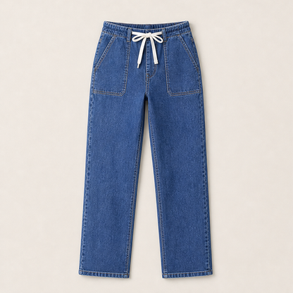 Denvara – Pantaloni Jogger in Denim con Coulisse Blue