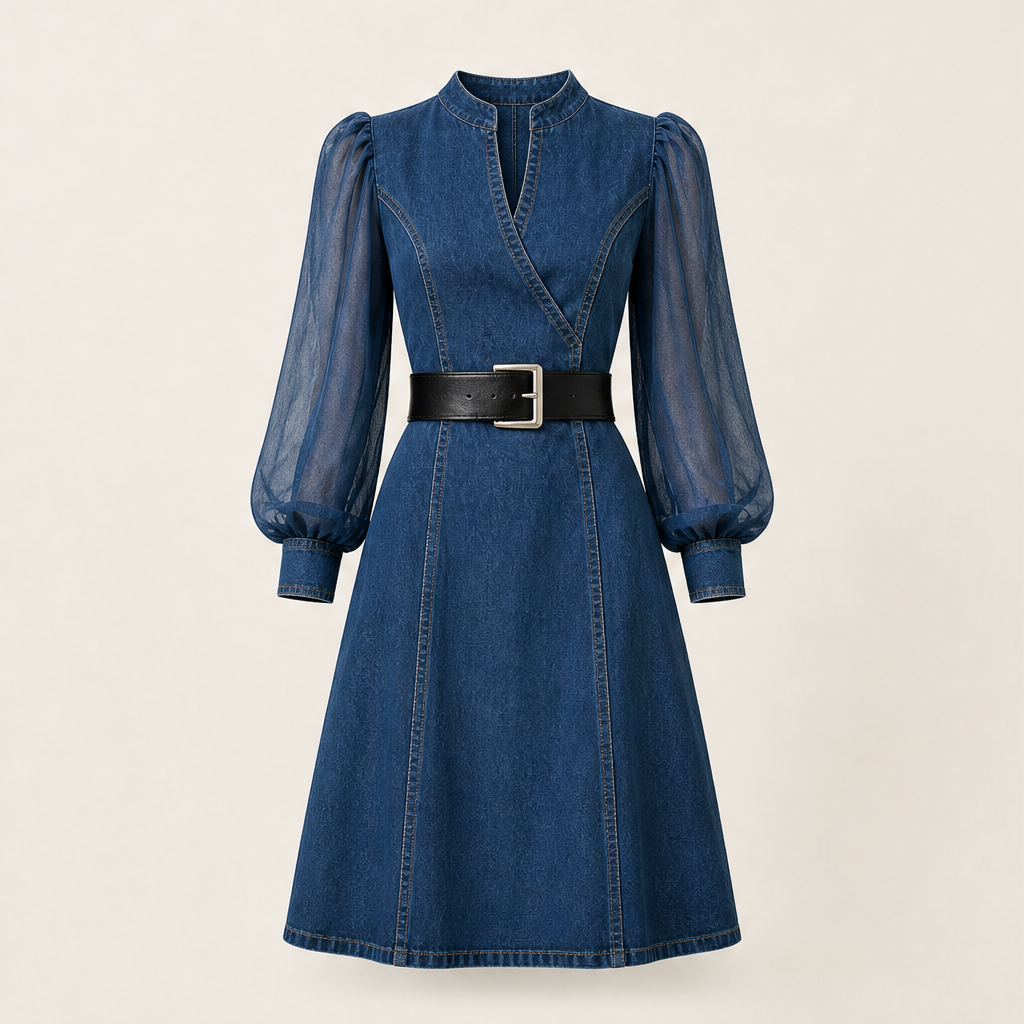 Velmira – Abito Jeans Svasato Effetto Snellente Blue